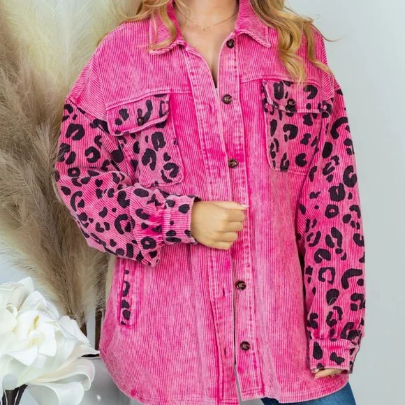 new WHITE BIRCH BOHO MAGNETA SHACKET jacket shirt western ANIMAL PRINT LG- XL - Picture 1 of 5